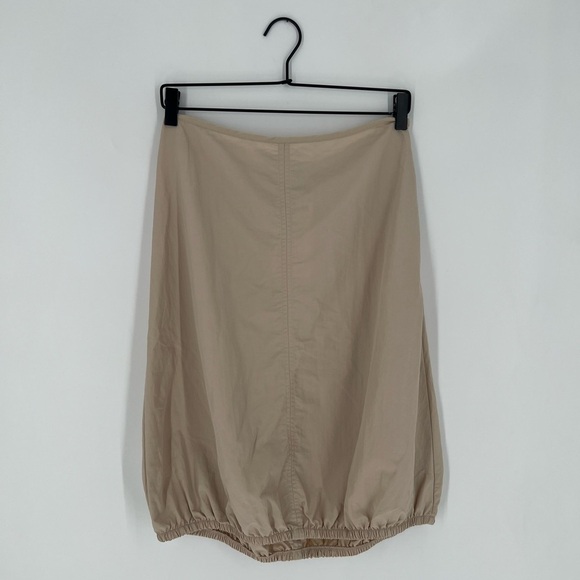 Zara Nylon Balloon Cinched Elastic Hem Relaxed High Rise Midi Skirt - Picture 2 of 5